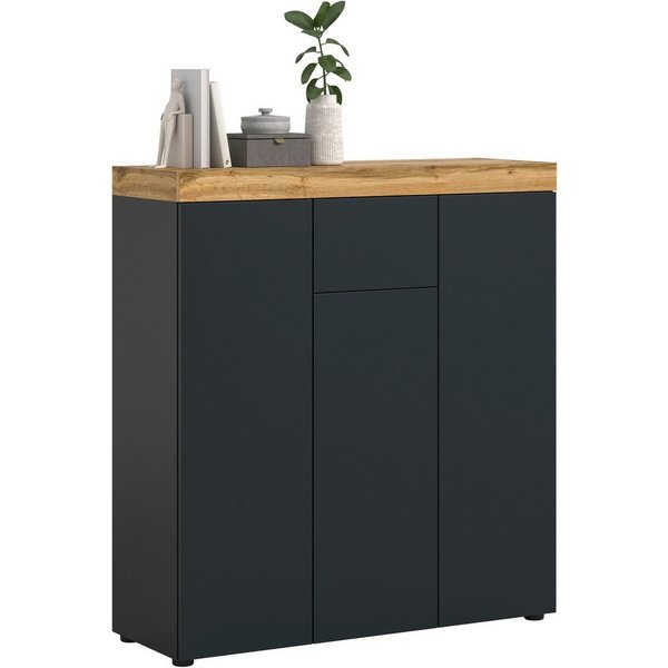 OTTO home Highboard MAMBO, TOPSELLER!, Breite 105cm, 3 Türen, 1 Schubkasten, 9 Fächer (1 St., 2-farbige Ausführung, in verschiedenen modernen Trendfarben erhält
