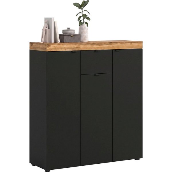 OTTO home Highboard MAMBO II, Breite 105cm, 3 Türen, 1 Schubkasten, 9 Fächer (1 St., 2-farbige Ausführung, in verschiedenen modernen Trendfarben erhältlich), Ko