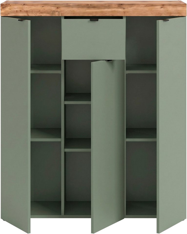 OTTO home Highboard MAMBO II, Breite 105cm, 3 Türen, 1 Schubkasten, 9 Fächer (1 St., 2-farbige Ausführung, in verschiedenen modernen Trendfarben erhältlich), Ko – Bild 5 von 5