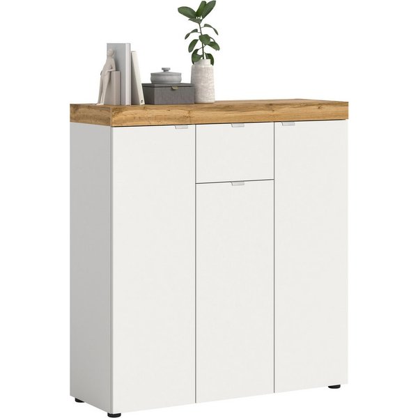 OTTO home Highboard MAMBO II, Breite 105cm, 3 Türen, 1 Schubkasten, 9 Fächer (1 St., 2-farbige Ausführung, in verschiedenen modernen Trendfarben erhältlich), Ko