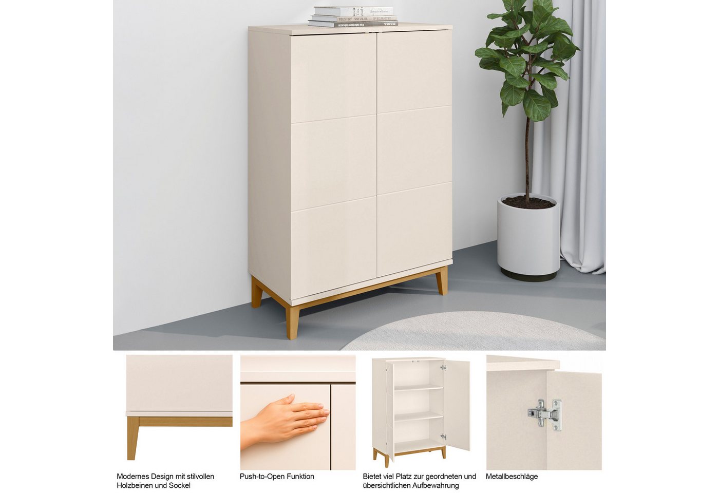 OTTO home Highboard Maryd, Hochkommode mit Untergestell in Holzoptik – Bild 3 von 5