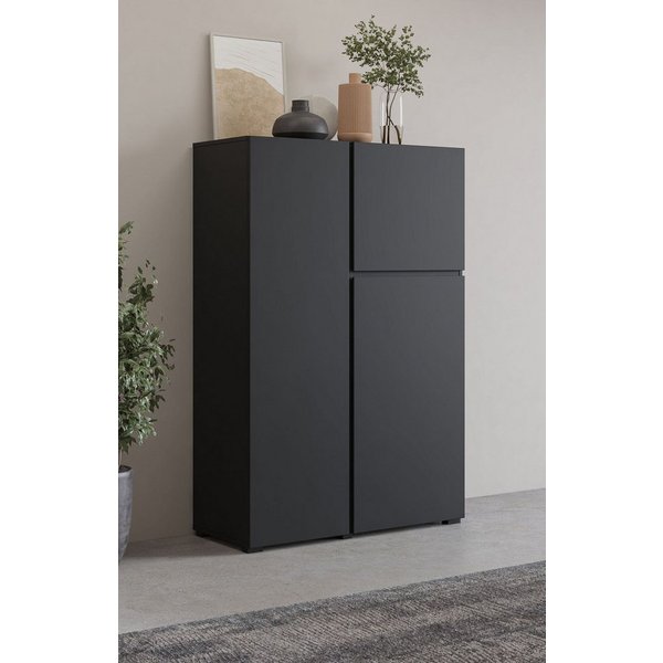 OTTO home Highboard Metric,Breite 92cm, moderne grifflose Hochkommode 3 Türen,Highboard, Hochschrank mit viel Stauraum, Einlegeböden verstellbar, Türkommode