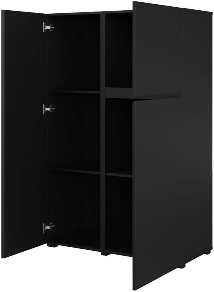 OTTO home Highboard Metric,Breite 92cm, moderne grifflose Hochkommode 3 Türen,Highboard, Hochschrank mit viel Stauraum, Einlegeböden verstellbar, Türkommode – Bild 5 von 5