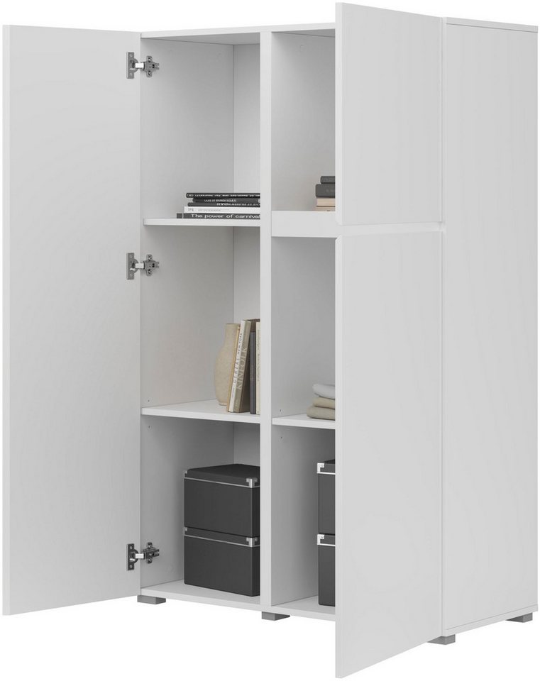 OTTO home Highboard Metric,Breite 92cm, moderne grifflose Hochkommode 3 Türen,Highboard, Hochschrank mit viel Stauraum, Einlegeböden verstellbar, Türkommode – Bild 4 von 5