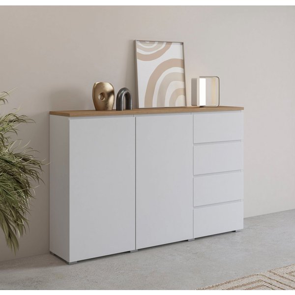 OTTO home Highboard Modo, Breite 150 cm, moderne grifflose Kommode 2Türen/4 SK, Schubladenkommode mit viel Stauraum, Einlegeböden verstellbar