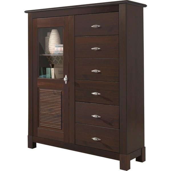 OTTO home Highboard Rauna, Vitrine, Breite 103 cm, FSC®-zertifiziertes Massivholz