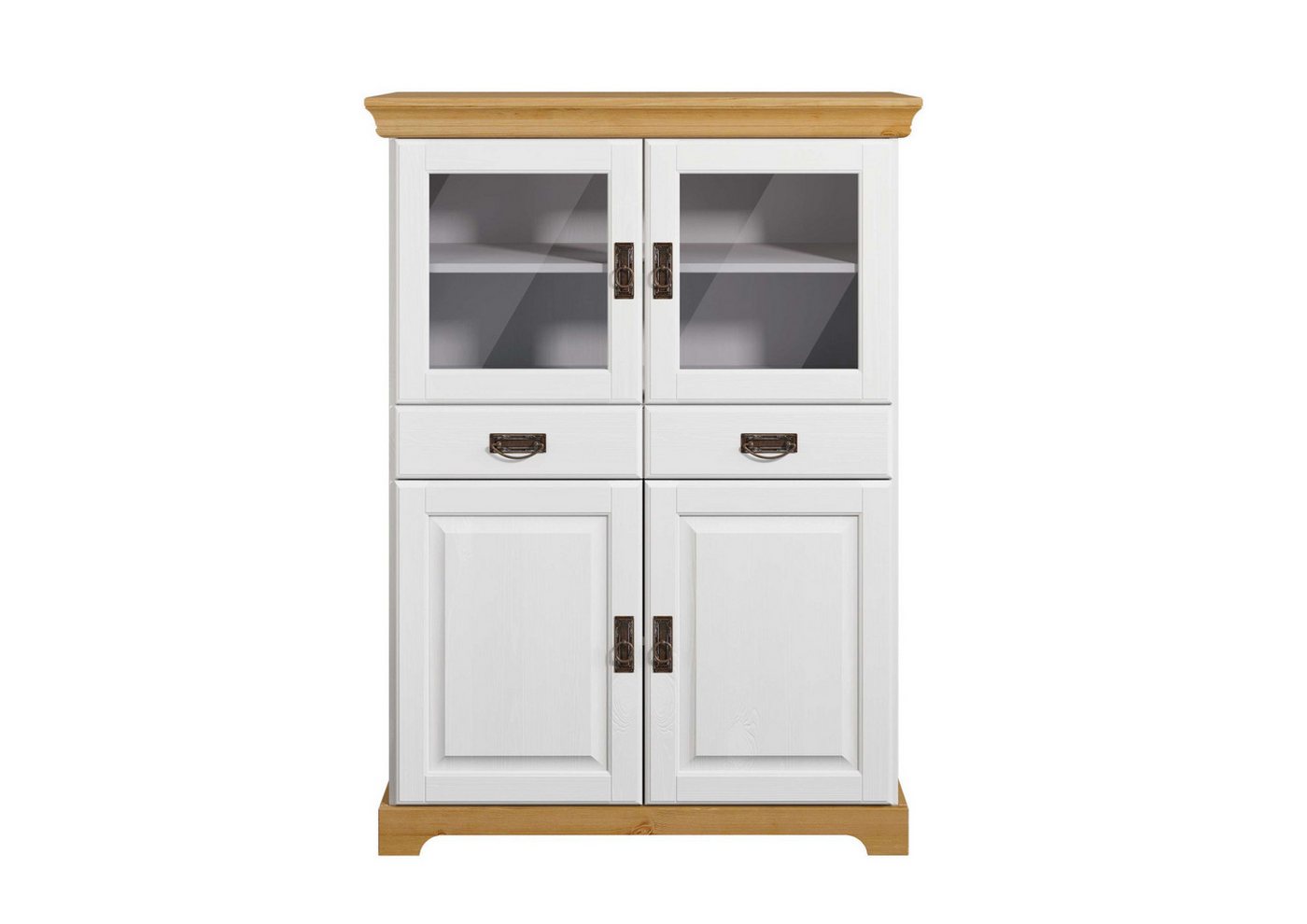 OTTO home Highboard Rügen, Vitrine im Landhausstil, zertifiziertes Massivholz, Höhe 131 cm – Bild 2 von 5