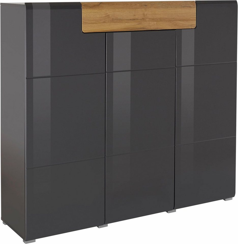 OTTO home Highboard Toledo,Breite 147,5 cm,trendige Hochkommode mit 3 Türen 1SK, Hochschrank mit viel Stauraum, stylische Hochglanzfronten – Bild 5 von 5