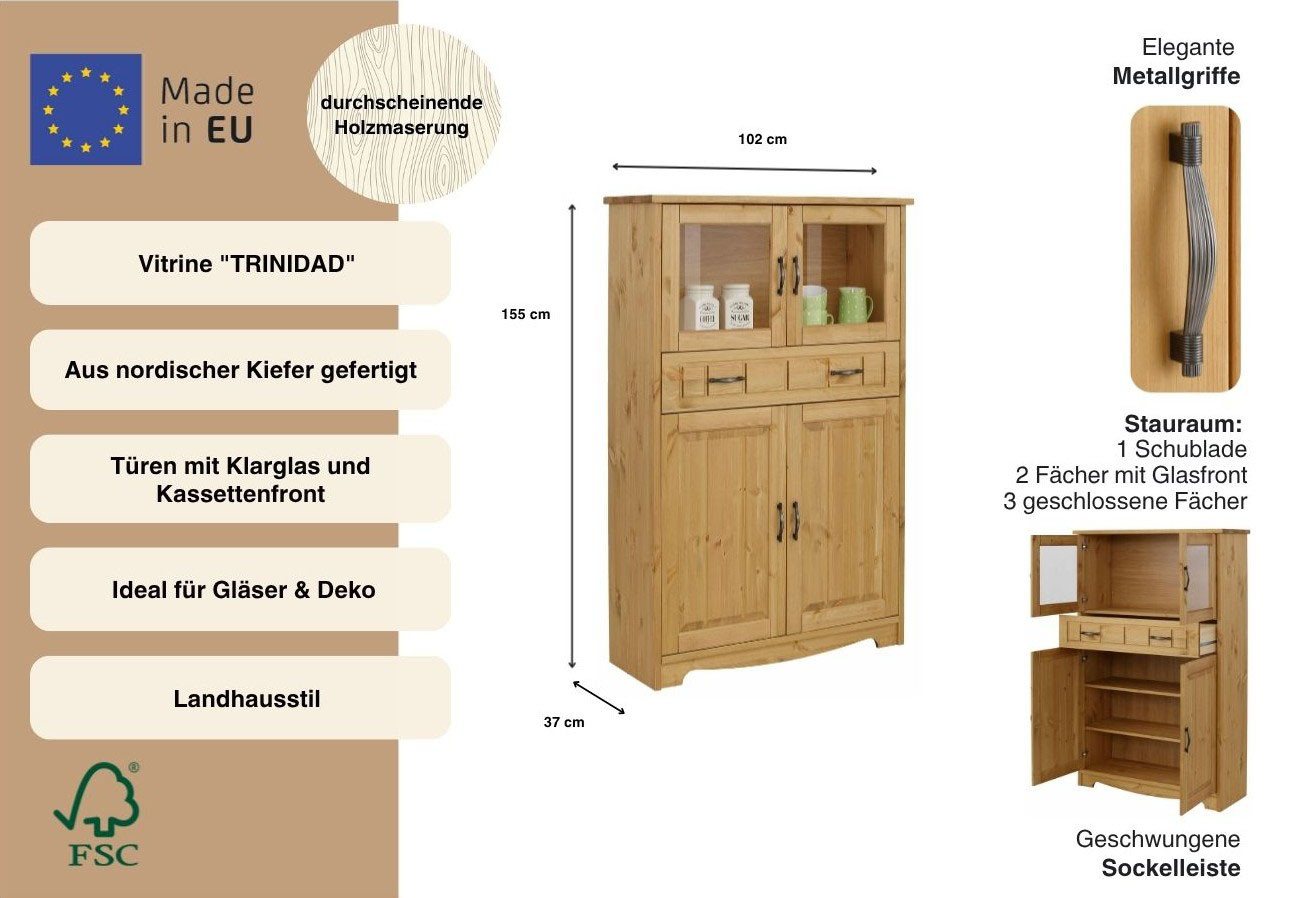 OTTO home Highboard Trinidad, Vitrine, Breite 102 cm – Bild 3 von 5