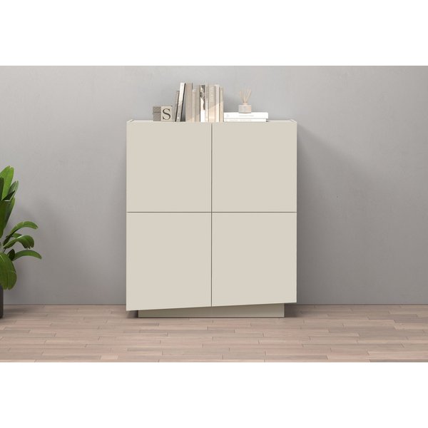 OTTO home Highboard VELA, Höhe 120 cm, Design mit schrägen Türen, 8 Fächer, Made in Italy (1 St), Made in Italy, Maße-B/T/H: 100x35x120,hohes Sideboard,Anrichte