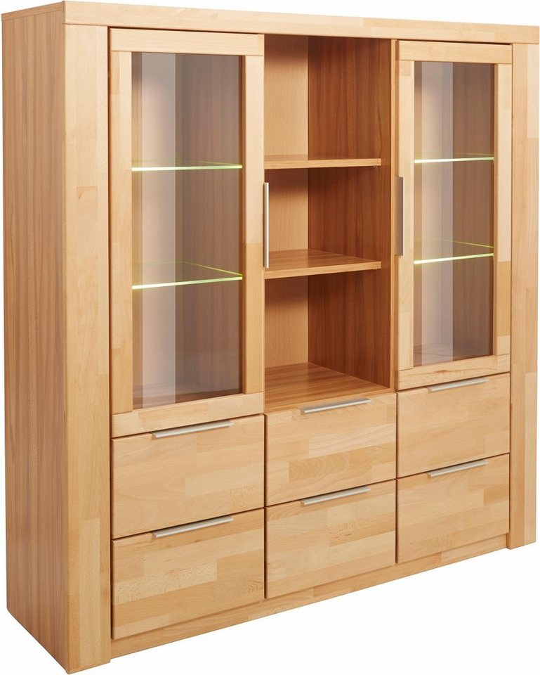 OTTO home Highboard Zara, 9 Fächer, 6 Schubkästen, B/T/H: 140/40/145, Metallgriffe – Bild 4 von 5