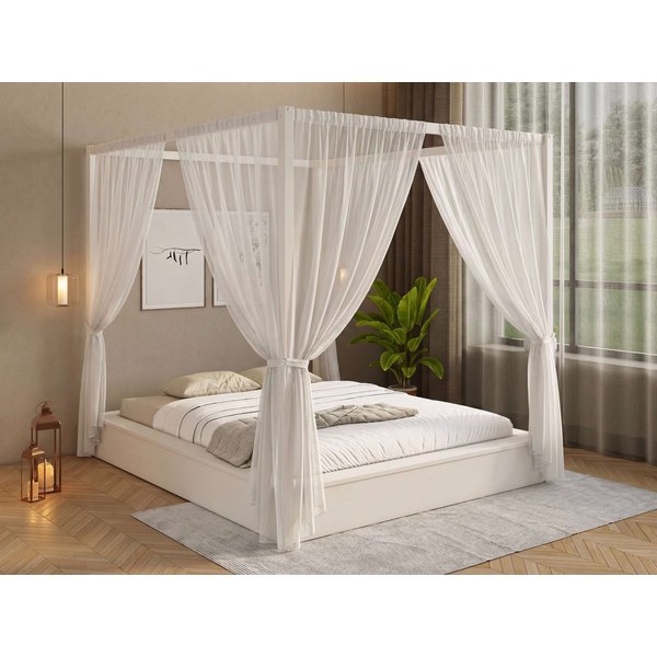 OTTO home Himmelbett Usella, Bett, Bettgestell, hohe Belastbarkeit bis 180 kg (B/T/H: 189/229,1/200 cm), aus massiver Kiefer in Kombination mit MDF, inklusive L