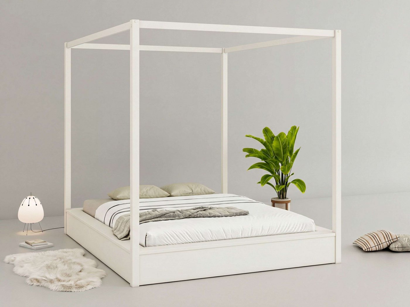 OTTO home Himmelbett Usella, Bett, Bettgestell, hohe Belastbarkeit bis 180 kg (B/T/H: 189/229,1/200 cm), aus massiver Kiefer in Kombination mit MDF, inklusive L – Bild 2 von 5