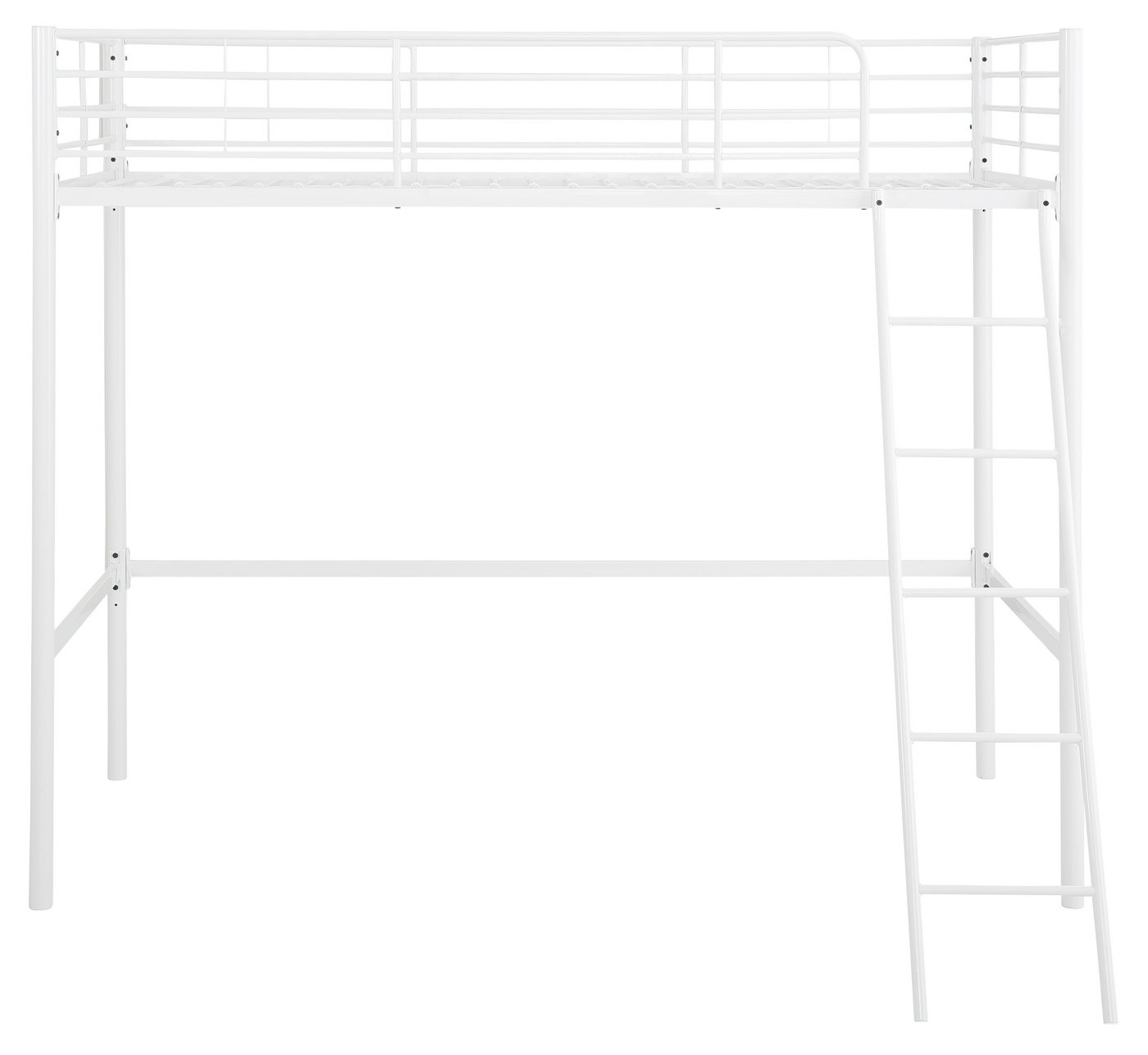 OTTO home Hochbett Hayo, Zeitloses Metallbett, in mehreren Farben (Gesamtmaße (B/T/H) ca. 208/159/186 cm) inkl. Lattenrost, Absturzsicherung und Leiter aus Meta – Bild 2 von 5