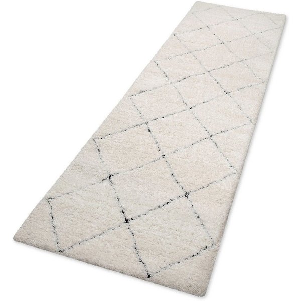 OTTO home Hochflor-Teppich Aveline, auch als Läufer erhältlich, rechteckig, Höhe: 35 mm, Langflor, Shaggy im Berber Stil, geometrisch, Raute, Wohnzimmer