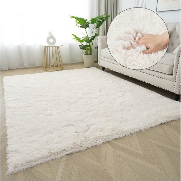 OTTO home Hochflor-Teppich Leava, besonders weich und kuschelig, leichter Glanz, rechteckig, Höhe: 37 mm, uni, Mikrofaser Teppiche, Plüsch, Wohnzimmer, Schlafzi