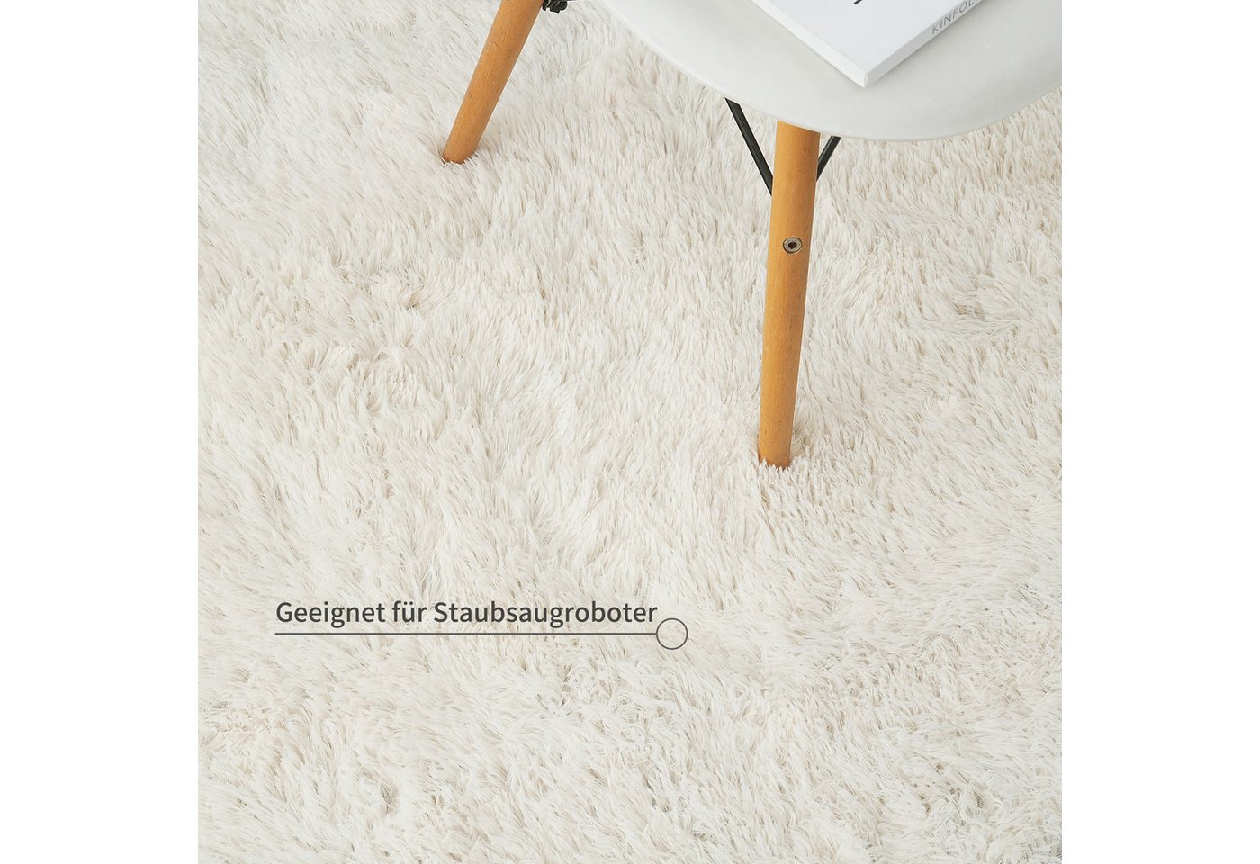 OTTO home Hochflor-Teppich Leava, besonders weich und kuschelig, leichter Glanz, rechteckig, Höhe: 37 mm, uni, Mikrofaser Teppiche, Plüsch, Wohnzimmer, Schlafzi – Bild 4 von 5