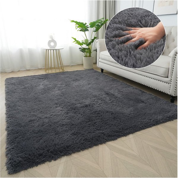 OTTO home Hochflor-Teppich Leava, besonders weich und kuschelig, leichter Glanz, rechteckig, Höhe: 37 mm, uni, Mikrofaser Teppiche, Plüsch, Wohnzimmer, Schlafzi