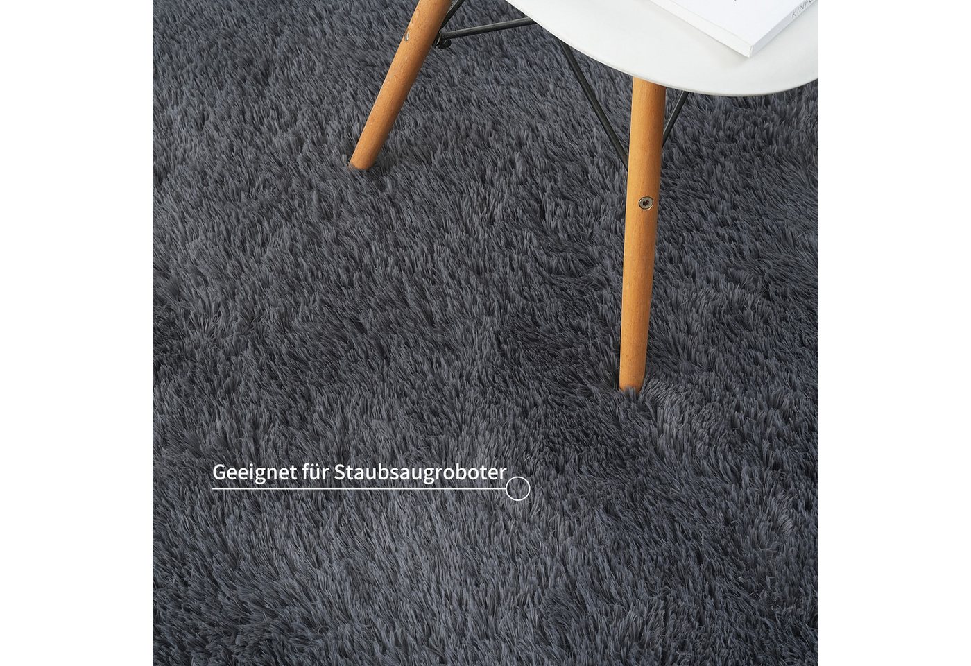 OTTO home Hochflor-Teppich Leava, besonders weich und kuschelig, leichter Glanz, rechteckig, Höhe: 37 mm, uni, Mikrofaser Teppiche, Plüsch, Wohnzimmer, Schlafzi – Bild 4 von 5