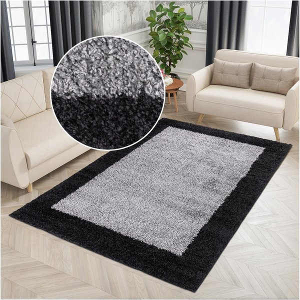 OTTO home Hochflor-Teppich Liams, rechteckig, Höhe: 30 mm, mit Bordüre, besonders weich und kuschelig, Wohnzimmer, Schlafzimmer