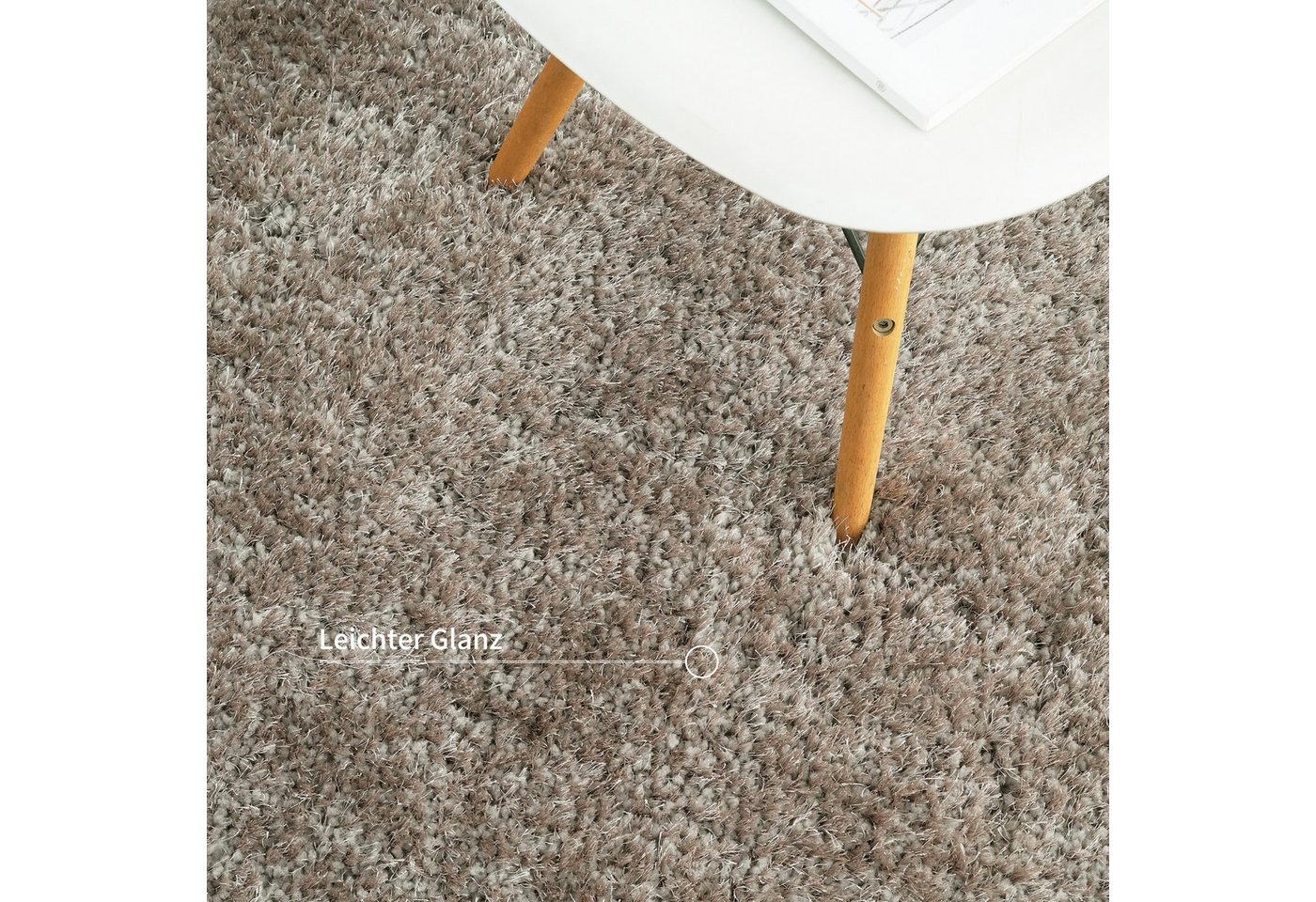 OTTO home Hochflor-Teppich Micro exclusiv Teppich, sehr hoher Flor, weich durch Mikrofaser, rechteckig, Höhe: 78 mm, sehr weich, flauschig, uni, Wohnzimmer, Sch – Bild 3 von 5
