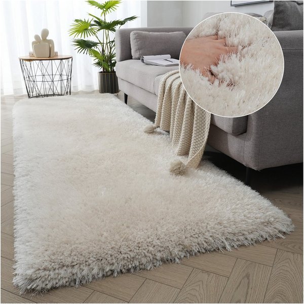 OTTO home Hochflor-Teppich Micro exclusiv Teppich, sehr hoher Flor, weich durch Mikrofaser, rechteckig, Höhe: 78 mm, sehr weich, flauschig, uni, Wohnzimmer, Sch
