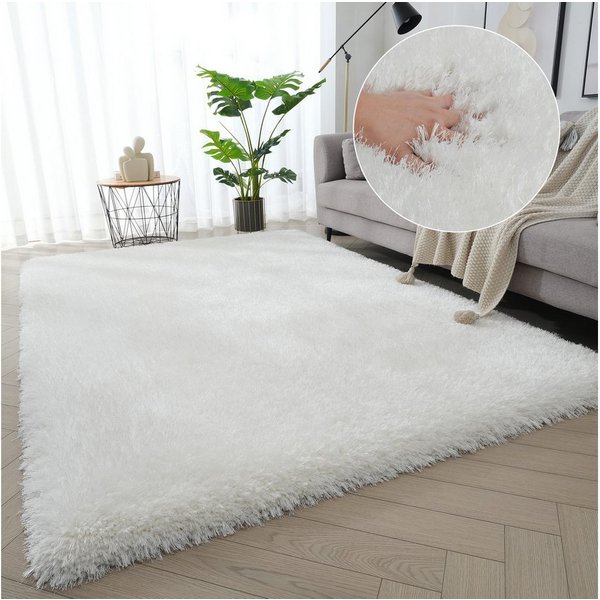 OTTO home Hochflor-Teppich Micro exclusiv Teppich, sehr hoher Flor, weich durch Mikrofaser, rechteckig, Höhe: 78 mm, sehr weich, flauschig, uni, Wohnzimmer, Sch