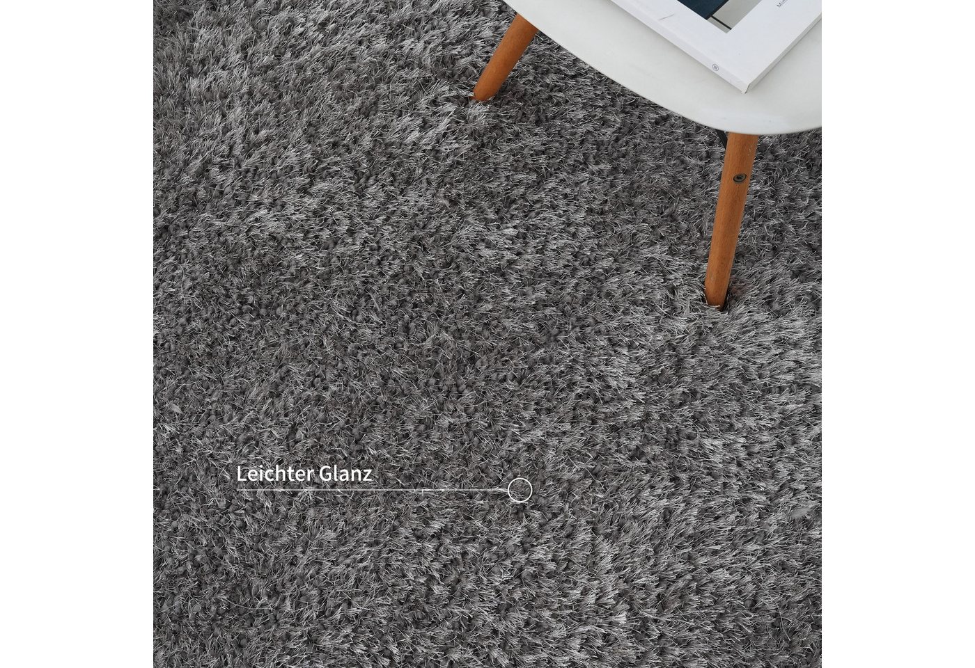 OTTO home Hochflor-Teppich Micro exclusiv Teppich, sehr hoher Flor, weich durch Mikrofaser, rechteckig, Höhe: 78 mm, sehr weich, flauschig, uni, Wohnzimmer, Sch – Bild 5 von 5