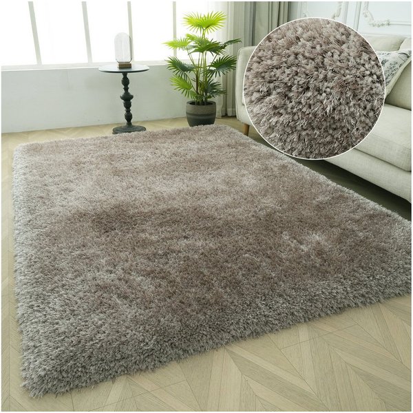 OTTO home Hochflor-Teppich Micro exclusiv Teppich, sehr hoher Flor, weich durch Mikrofaser, rechteckig, Höhe: 78 mm, sehr weich, flauschig, uni, Wohnzimmer, Sch