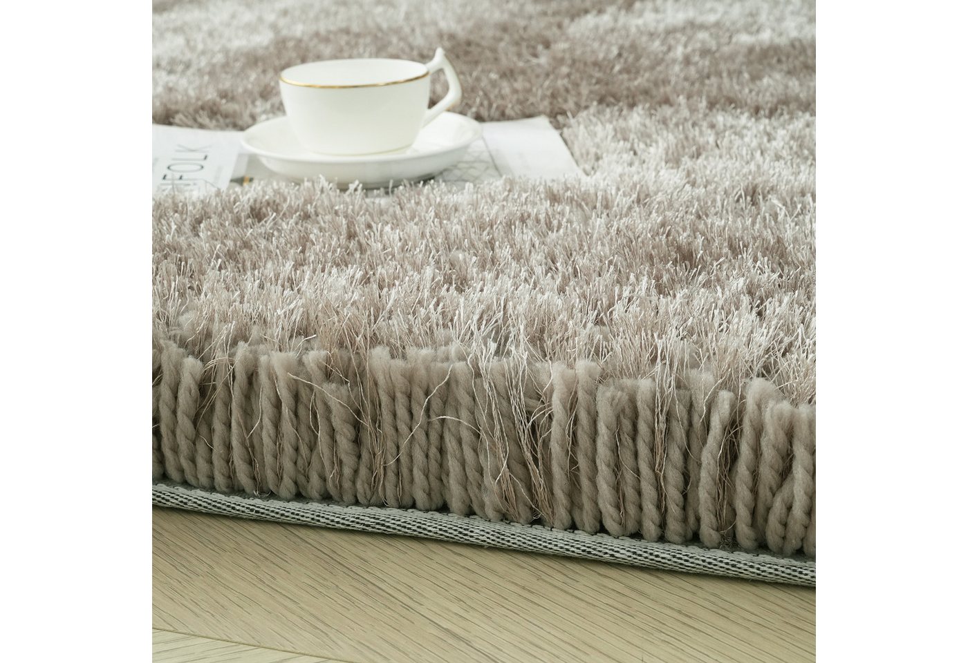 OTTO home Hochflor-Teppich Micro exclusiv Teppich, sehr hoher Flor, weich durch Mikrofaser, rechteckig, Höhe: 78 mm, sehr weich, flauschig, uni, Wohnzimmer, Sch – Bild 5 von 5