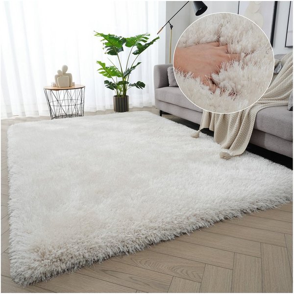 OTTO home Hochflor-Teppich Micro exclusiv Teppich, sehr hoher Flor, weich durch Mikrofaser, rechteckig, Höhe: 78 mm, sehr weich, flauschig, uni, Wohnzimmer, Sch