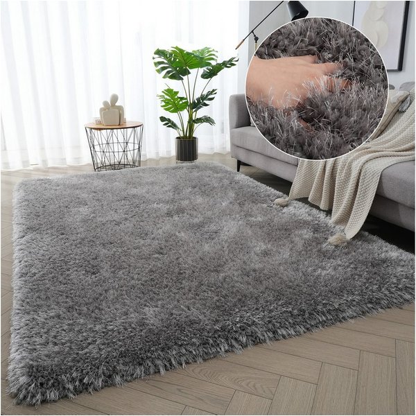 OTTO home Hochflor-Teppich Micro exclusiv Teppich, sehr hoher Flor, weich durch Mikrofaser, rechteckig, Höhe: 78 mm, sehr weich, flauschig, uni, Wohnzimmer, Sch