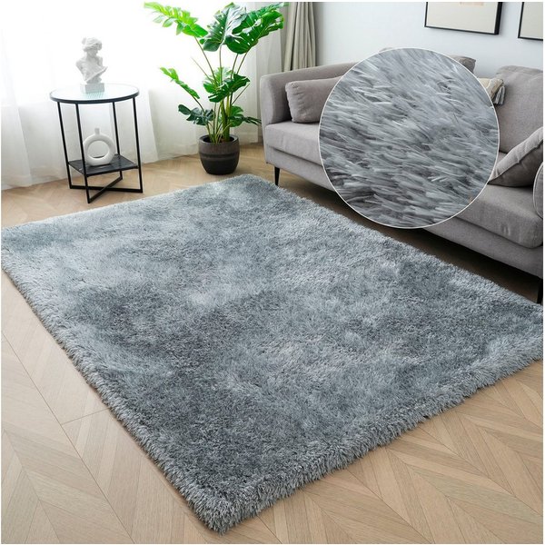 OTTO home Hochflor-Teppich Micro Shaggy, aus weicher Mikrofaser, rechteckig, Höhe: 53 mm, weich, flauschig, Uni-Farben, Wohnzimmer, Schlafzimmer, Kinderzimmer