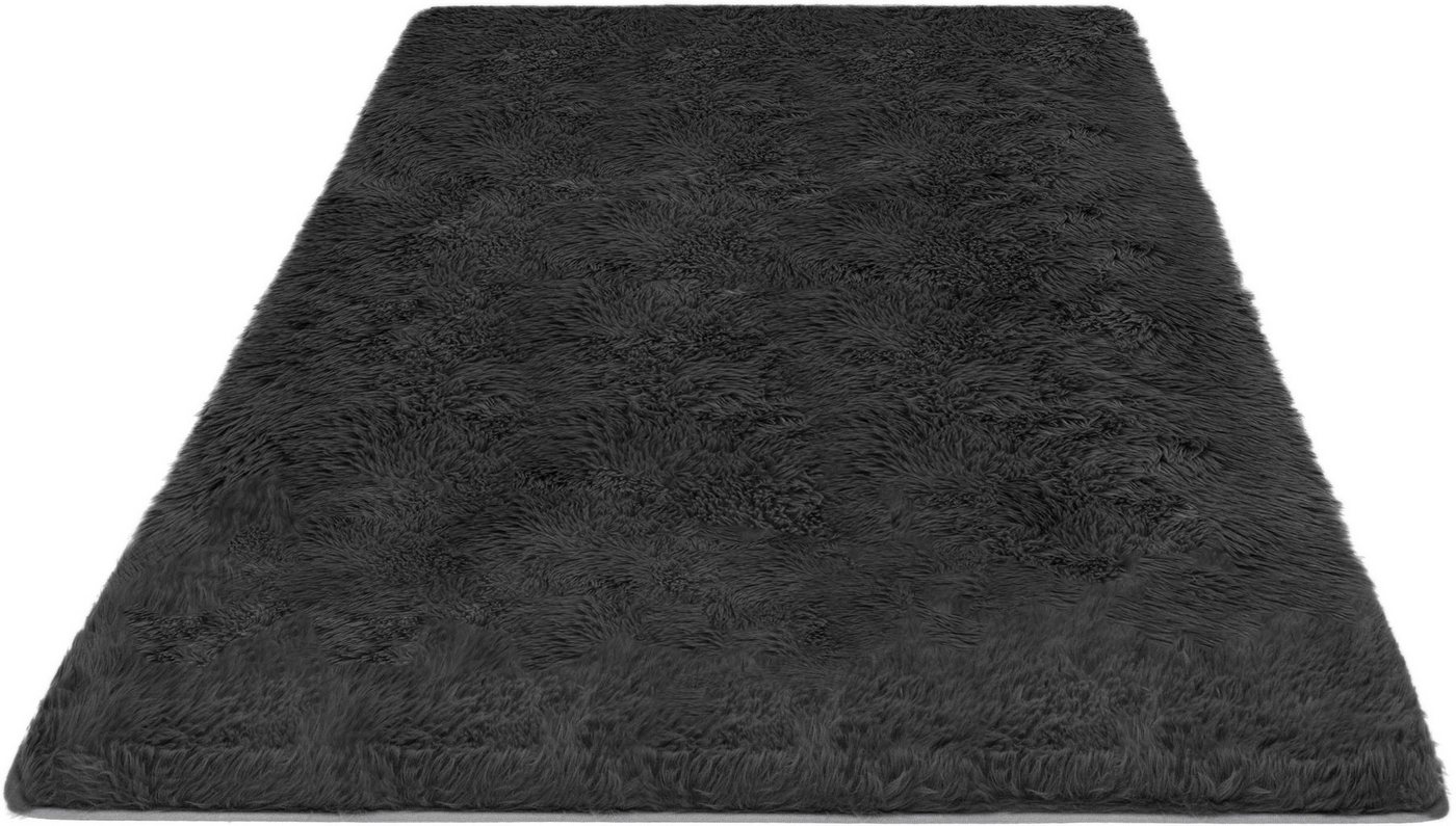 OTTO home Hochflor-Teppich Silky, besonders weich und kuschelig, sehr dichte Qualität, rechteckig, Höhe: 33 mm, rutschhemmend beschichtet, waschbar, uni, Wohnzi – Bild 3 von 5