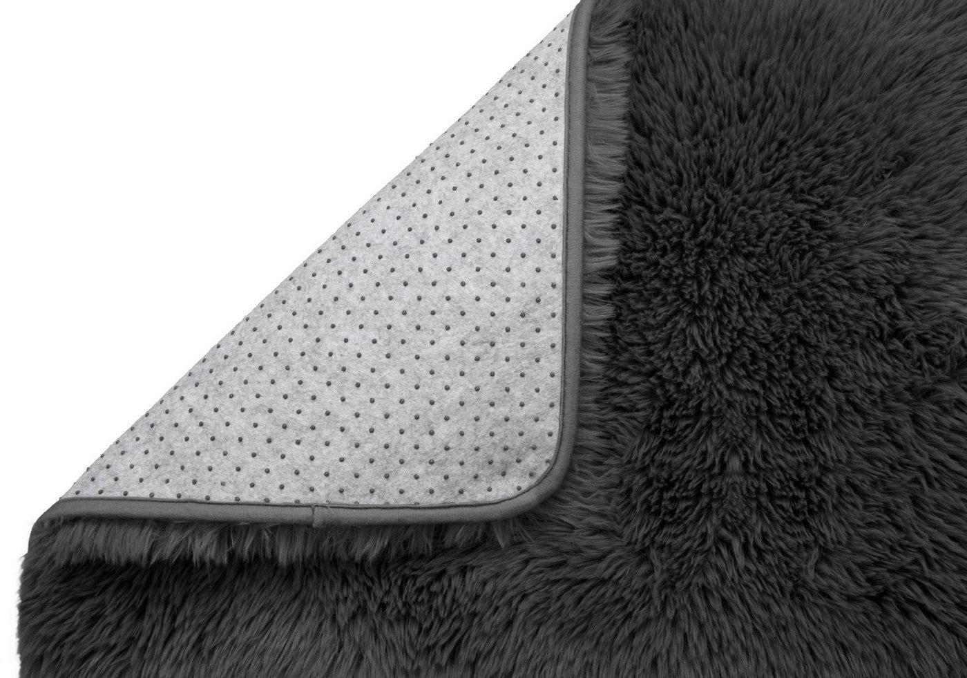 OTTO home Hochflor-Teppich Silky, besonders weich und kuschelig, sehr dichte Qualität, rechteckig, Höhe: 33 mm, rutschhemmend beschichtet, waschbar, uni, Wohnzi – Bild 5 von 5
