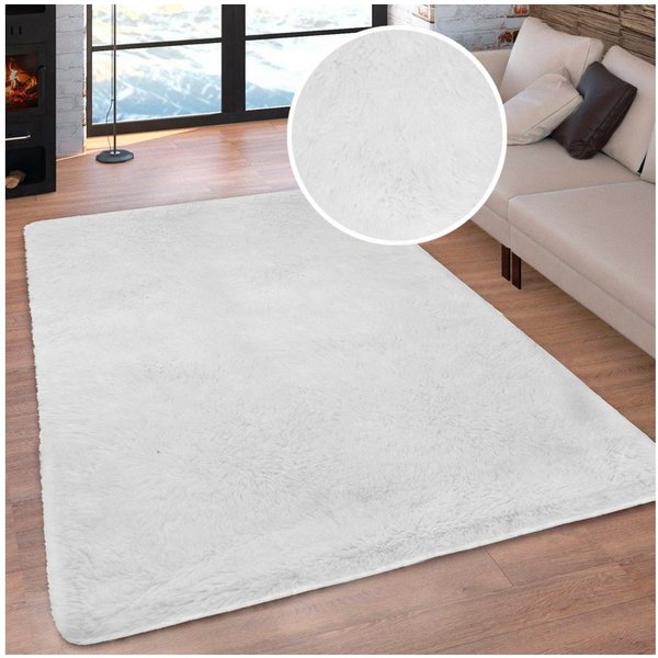 OTTO home Hochflor-Teppich Silky, besonders weich und kuschelig, sehr dichte Qualität, rechteckig, Höhe: 33 mm, rutschhemmend beschichtet, waschbar, uni, Wohnzi