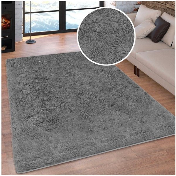 OTTO home Hochflor-Teppich Silky, besonders weich und kuschelig, sehr dichte Qualität, rechteckig, Höhe: 33 mm, rutschhemmend beschichtet, waschbar, uni, Wohnzi