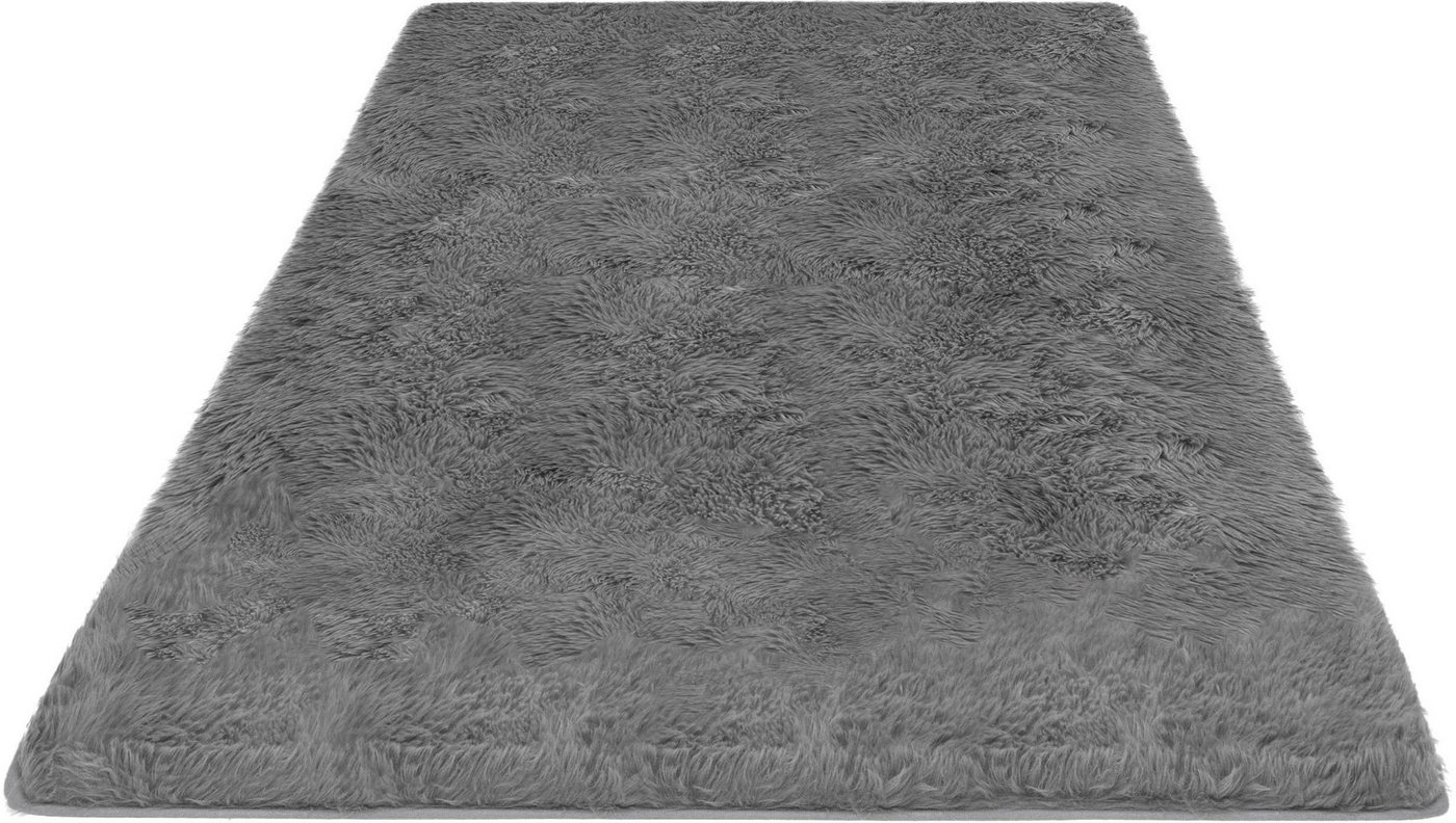 OTTO home Hochflor-Teppich Silky, besonders weich und kuschelig, sehr dichte Qualität, rechteckig, Höhe: 33 mm, rutschhemmend beschichtet, waschbar, uni, Wohnzi – Bild 3 von 5