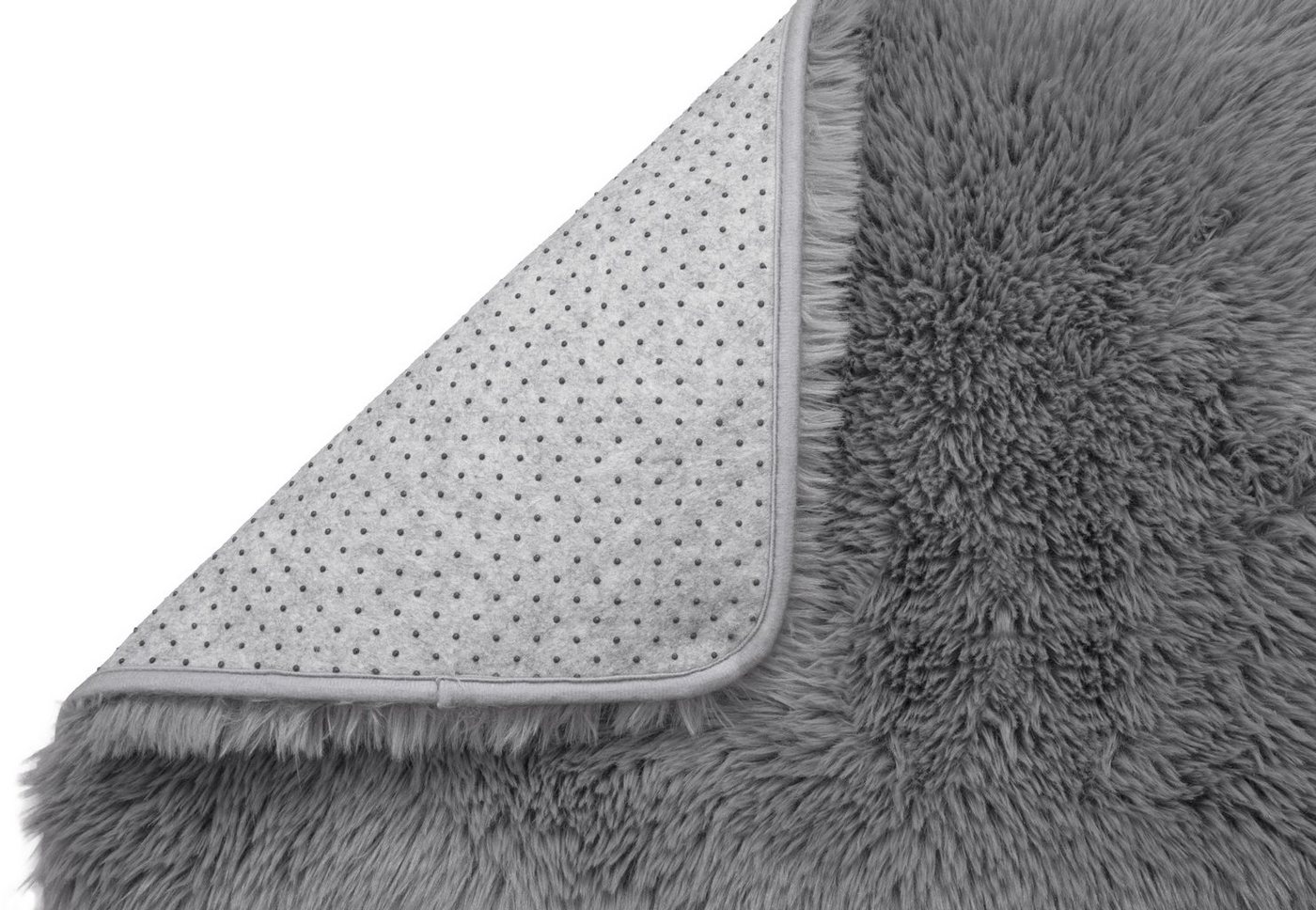 OTTO home Hochflor-Teppich Silky, besonders weich und kuschelig, sehr dichte Qualität, rechteckig, Höhe: 33 mm, rutschhemmend beschichtet, waschbar, uni, Wohnzi – Bild 5 von 5