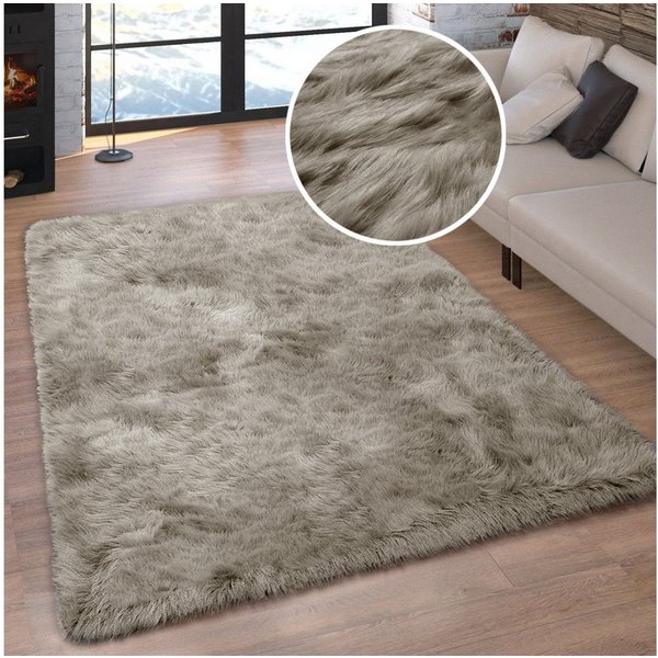 OTTO home Hochflor-Teppich Valeria, Fellteppich, kuschelig, flauschig, rechteckig, Höhe: 60 mm, Kunstfell, weiche Teppiche, Wohnzimmer, Schlafzimmer, Esszimmer