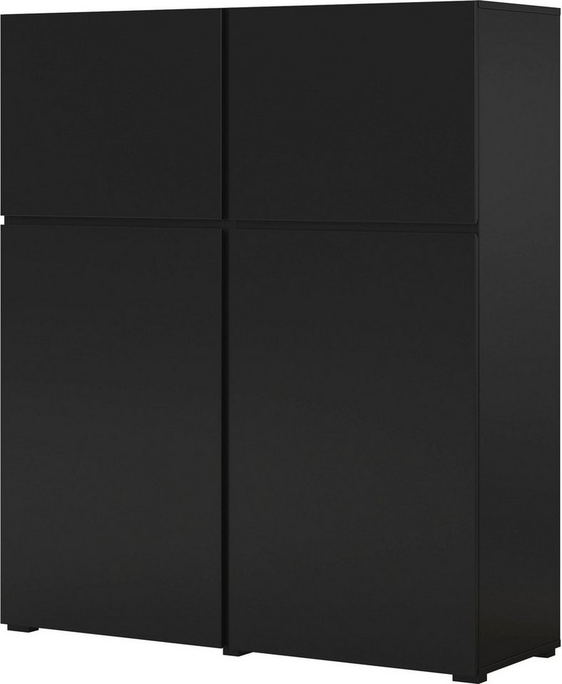 OTTO home Hochkommode Cross,Breite 119,5 cm, moderne grifflose Hochkommode mit 4 Türen, Hochschrank, Höhe 139 cm mit viel Stauraum, Einlegeböden verstellbar – Bild 2 von 5