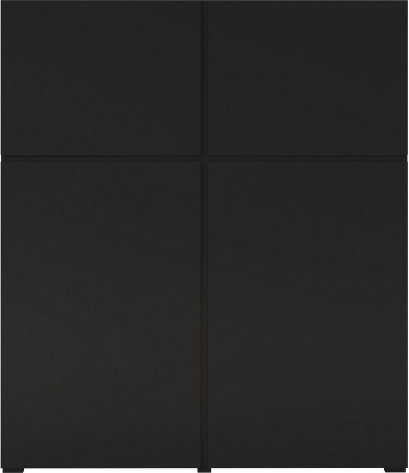 OTTO home Hochkommode Cross,Breite 119,5 cm, moderne grifflose Hochkommode mit 4 Türen, Hochschrank, Höhe 139 cm mit viel Stauraum, Einlegeböden verstellbar – Bild 5 von 5