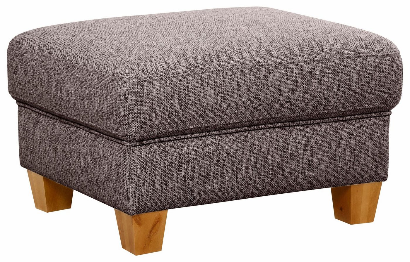 OTTO home Hocker Borkum, B: 75cm, Federkern-Polsterung, vielseitig nutzbar, Fußablage & Sitzgelegenheit, frei im Raum stellbar, Massivholzfüße – Bild 2 von 5