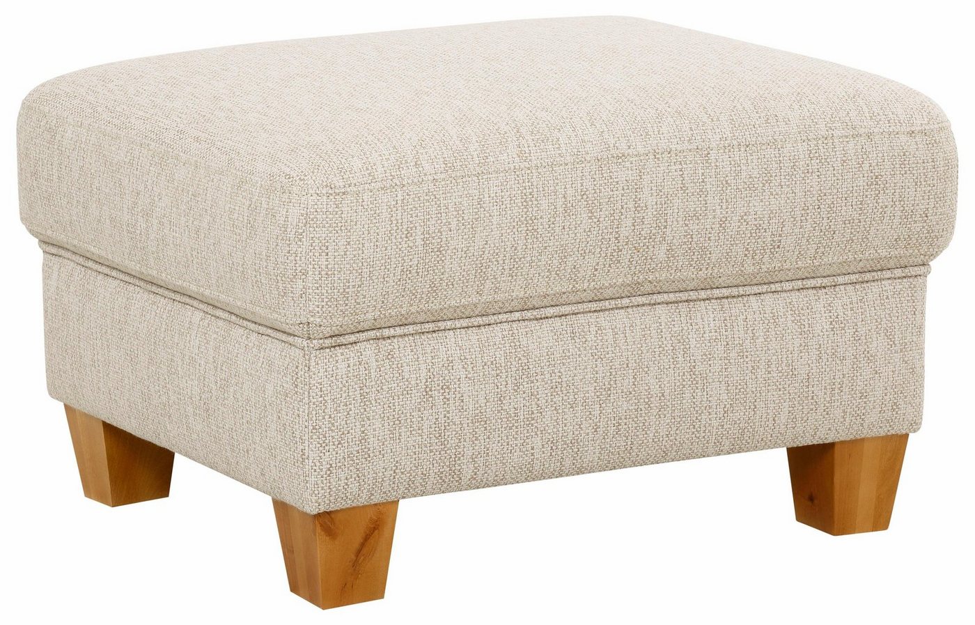 OTTO home Hocker Borkum, B: 75cm, Federkern-Polsterung, vielseitig nutzbar, Fußablage & Sitzgelegenheit, frei im Raum stellbar, Massivholzfüße – Bild 3 von 5