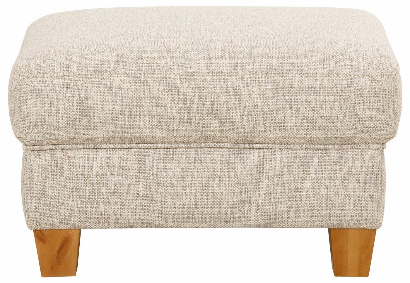 OTTO home Hocker Borkum, B: 75cm, Federkern-Polsterung, vielseitig nutzbar, Fußablage & Sitzgelegenheit, frei im Raum stellbar, Massivholzfüße – Bild 4 von 5