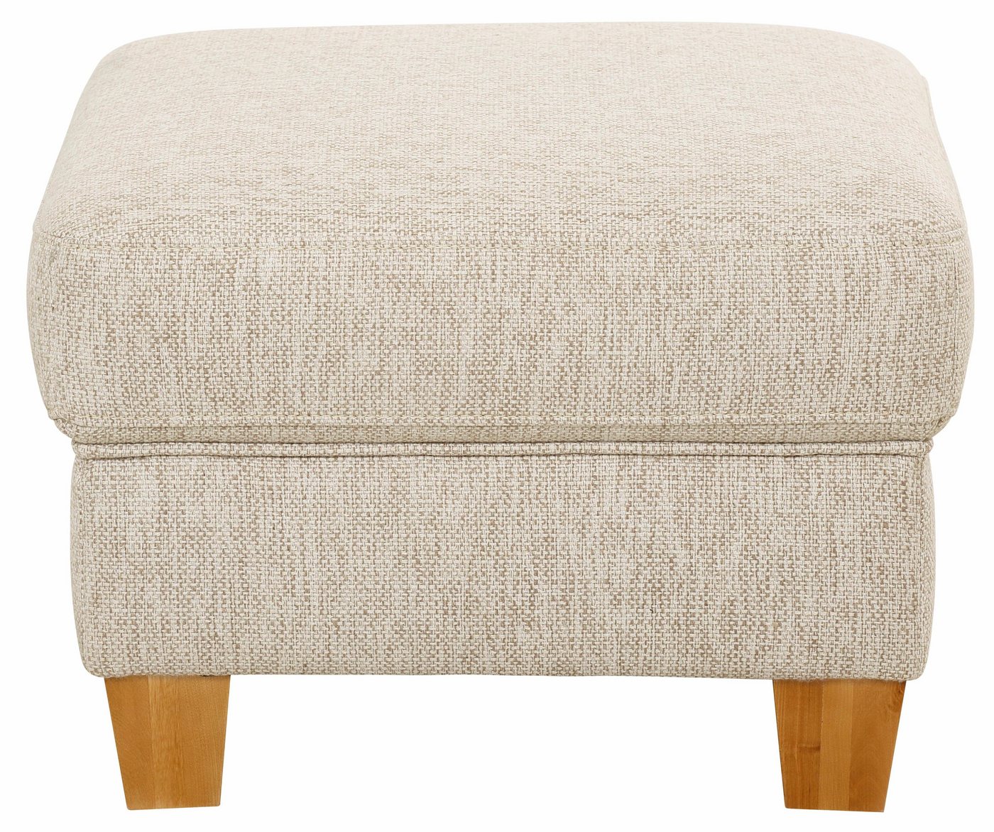 OTTO home Hocker Borkum, B: 75cm, Federkern-Polsterung, vielseitig nutzbar, Fußablage & Sitzgelegenheit, frei im Raum stellbar, Massivholzfüße – Bild 5 von 5