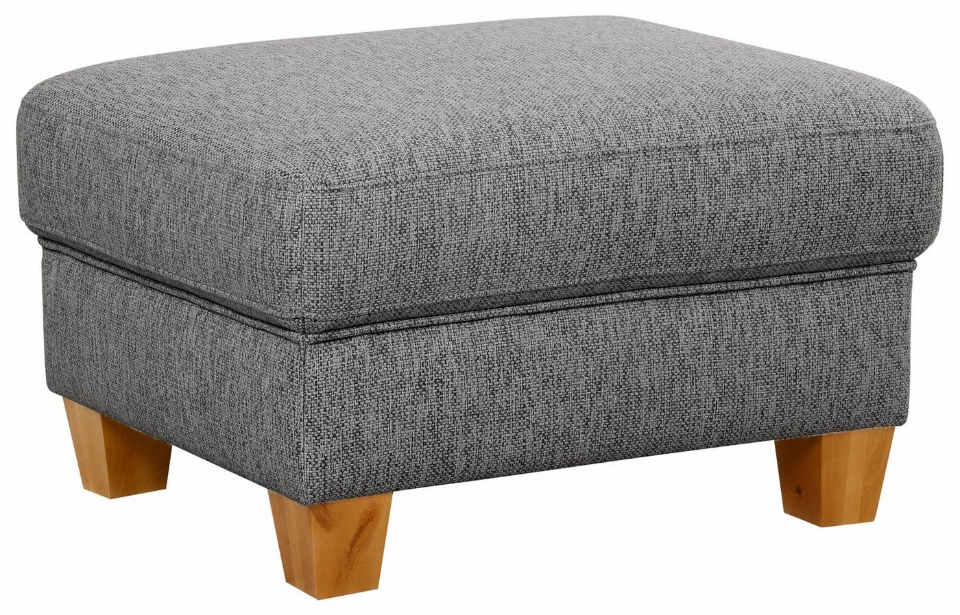 OTTO home Hocker Borkum, B: 75cm, Federkern-Polsterung, vielseitig nutzbar, Fußablage & Sitzgelegenheit, frei im Raum stellbar, Massivholzfüße – Bild 2 von 5