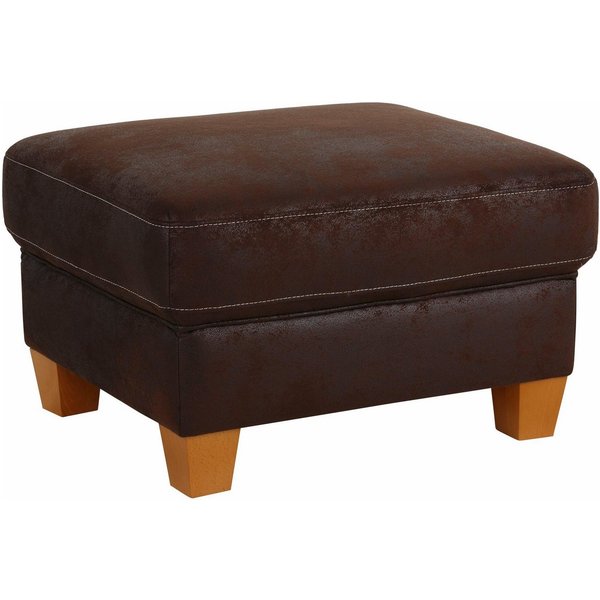 OTTO home Hocker Borkum, B: 75cm, Federkern-Polsterung, vielseitig nutzbar, Fußablage & Sitzgelegenheit, frei im Raum stellbar, Massivholzfüße