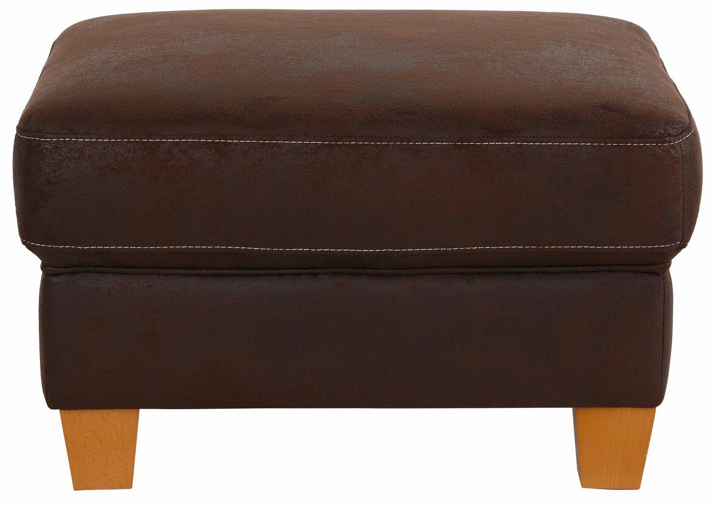 OTTO home Hocker Borkum, B: 75cm, Federkern-Polsterung, vielseitig nutzbar, Fußablage & Sitzgelegenheit, frei im Raum stellbar, Massivholzfüße – Bild 2 von 5
