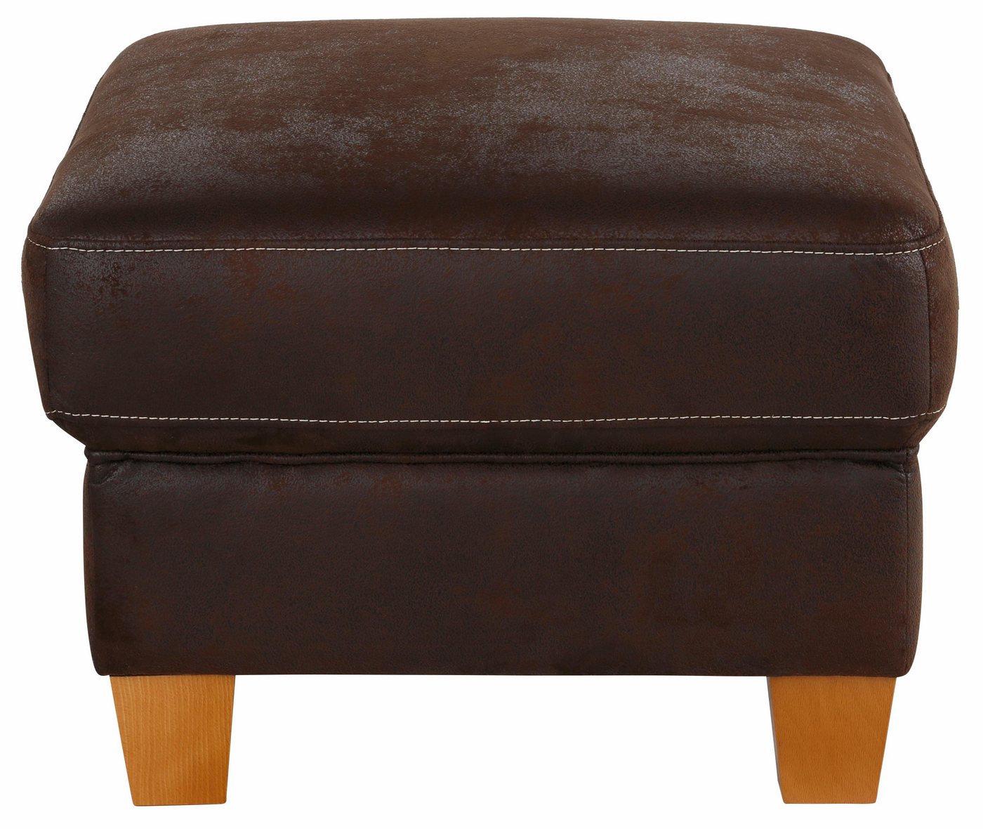 OTTO home Hocker Borkum, B: 75cm, Federkern-Polsterung, vielseitig nutzbar, Fußablage & Sitzgelegenheit, frei im Raum stellbar, Massivholzfüße – Bild 3 von 5